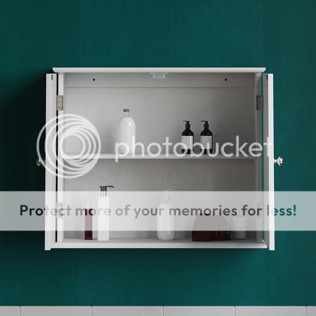 MILANO Gabinete De Pared Espejo de baño armario de dos puertas con